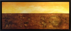 Acrylic on birch panel, 16x40in. Janie Lockwood. $950